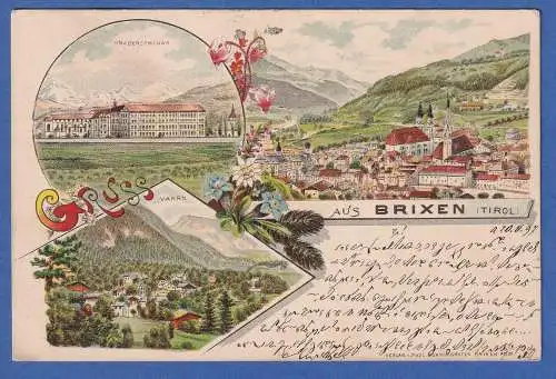 Alte AK Österreich Gruss aus Brixen Tirol gel.1897