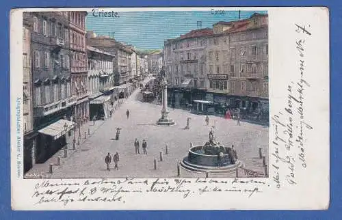 Alte AK Österreich Triest Corso gel.1899