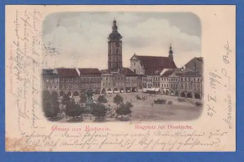 Alte AK Österreich Gruss aus Budweis. gel.1899