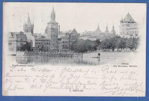 Alte AK Österreich Praha Prag Die Altstadter Mühlen  gel.1897