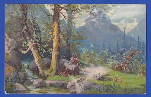 Österreich 1902 Bildpostkarte Gebirgslandschaft O GMÜND nach Mauer bei Wien