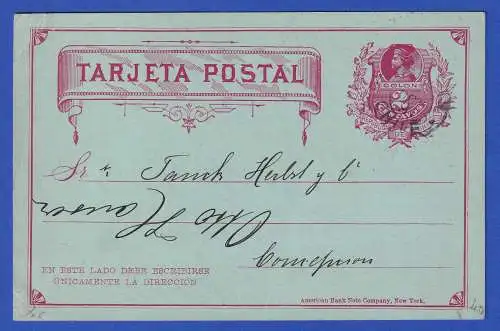 Chile 1891 GA Postkarte O CHILLAN nach Concepcion