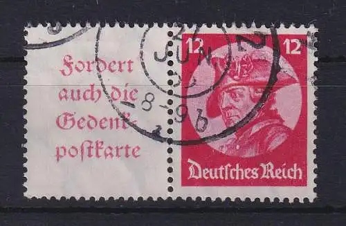 Dt. Reich 1933 Fridericus Zusammendruck Mi.-Nr. W45 gestempelt