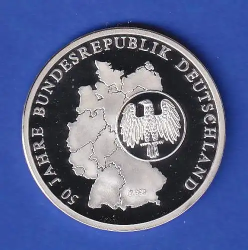 Silbermedaille 1999 Deutsche Bundesbahn 20g/Ag999 PP