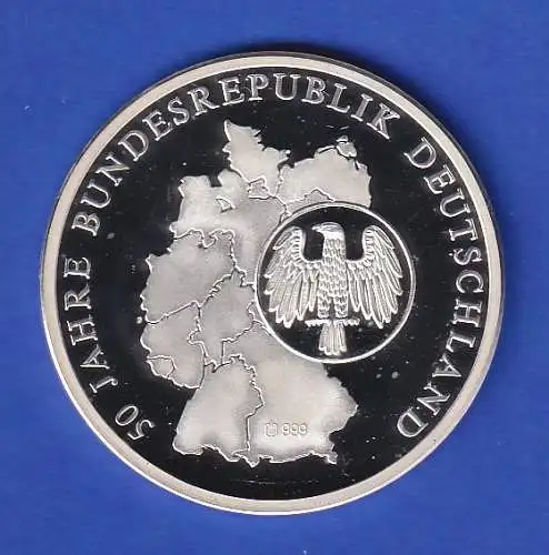 Silbermedaille 1999 John F. Kennedy in Berlin 20g/Ag999 PP