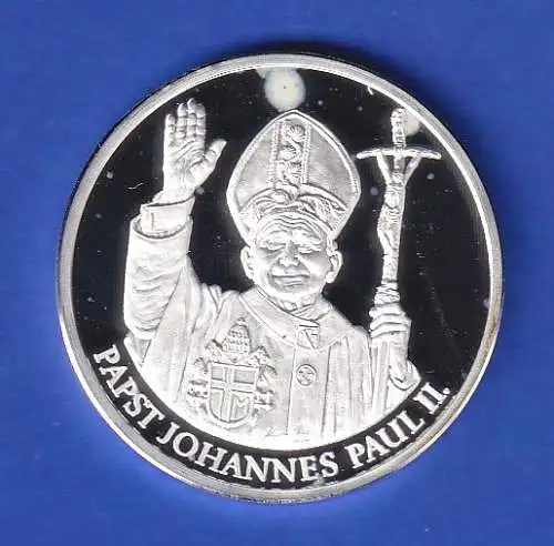 Silbermedaille 1987 Johannes Paul II. im Ruhrgebiet 20g/Ag999 PP