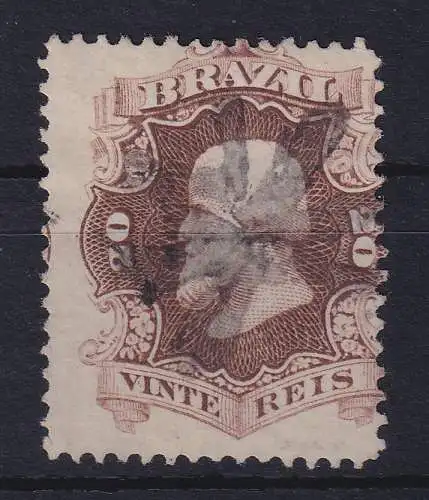 Brasilien 1866 Kaiser Dom Pedro II. 20 R Mi.-Nr. 24a braune Nuance O