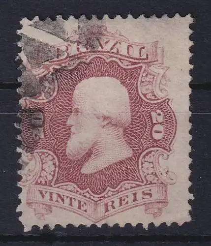 Brasilien 1866 Kaiser Dom Pedro II. 20 R Mi.-Nr. 24a gestempelt oben links