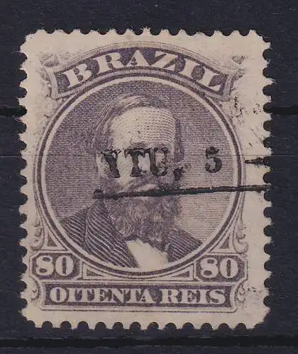 Brasilien 1866 Kaiser Dom Pedro II. 80 R Mi.-Nr. 26 gestempelt