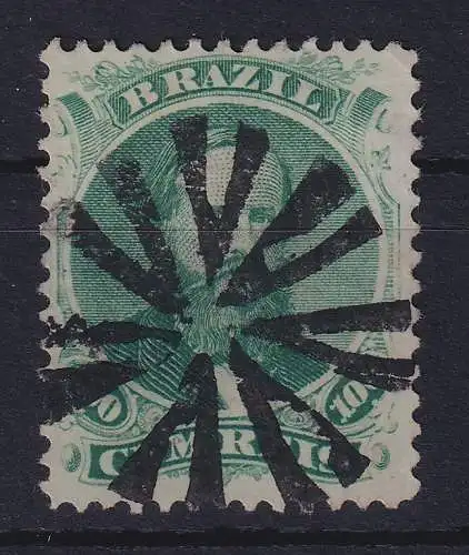 Brasilien 1866 Kaiser Dom Pedro II. 100 R Mi.-Nr. 27 mit zentr. Strahlenstempel