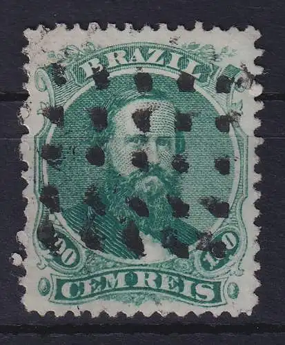 Brasilien 1866 Kaiser Dom Pedro II. 100 Reis Mi.-Nr. 27 mit Punkt-O