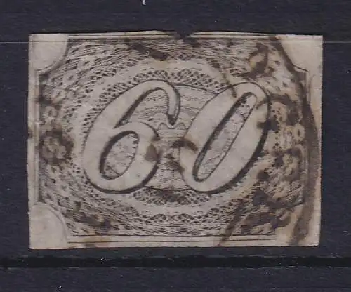 Brasilien 1844 Ziffern Ziegenaugen / inclinados 60 R Mi.-Nr. 6  O