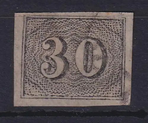 Brasilien 1849 Ziffern Katzenaugen / verticais 30 R Mi.-Nr. 13 gest.