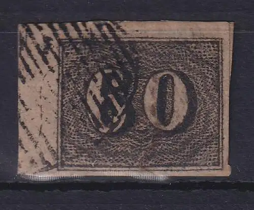 Brasilien 1849 Ziffern Katzenaugen / verticais 60 R Mi.-Nr. 14 mit Gitter-O