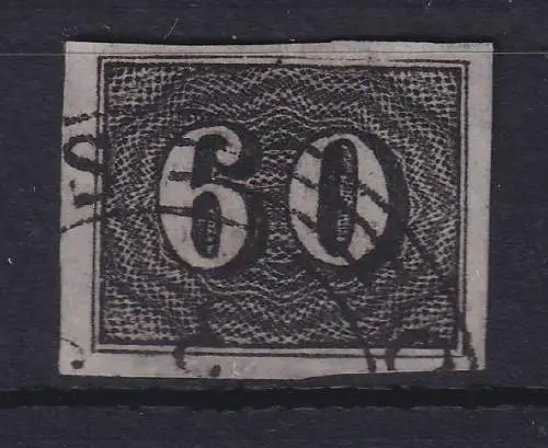 Brasilien 1849 Ziffern Katzenaugen / verticais 60 R Mi.-Nr. 14 sauber O 2-Kreis