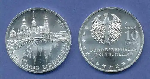 10-€-Gedenkmünze 800 Jahre Dresden 2006, stempelglanz