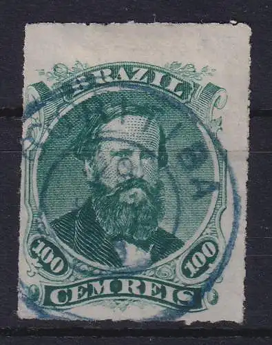 Brasilien 1876 Kaiser Dom Pedro II. 100 R Mi.-Nr. 34 O CORITIBA