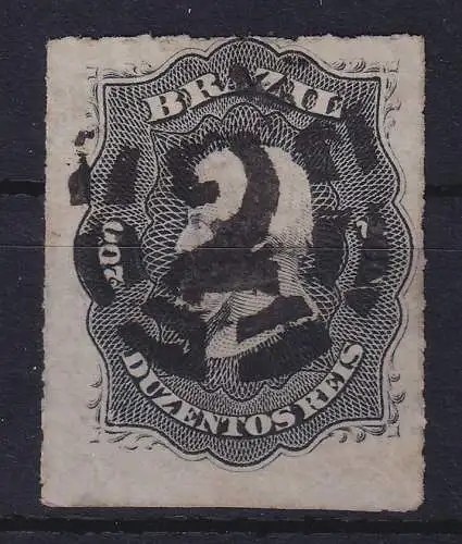 Brasilien 1877 Kaiser Dom Pedro II. 200 R Mi.-Nr. 35 mit Nummern-O 2