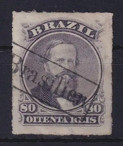 Brasilien 1877 Dom Pedro II. 200 R Mi.-Nr. 35, deutscher O Aus "Brasilien"