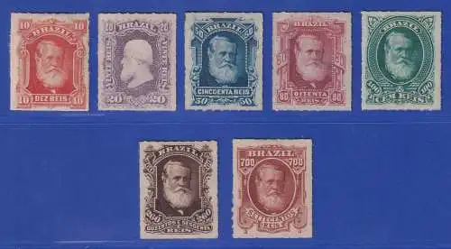 Brasilien 1878 Kaiser Dom Pedro II. Teilsatz Mi.-Nr. 38-42, 44, 46 (*) 