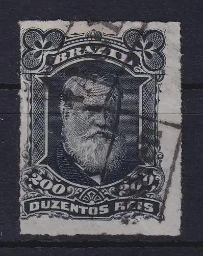 Brasilien 1877 Dom Pedro II. 200 R Mi.-Nr. 43 deutscher O "Aus Brasilien"