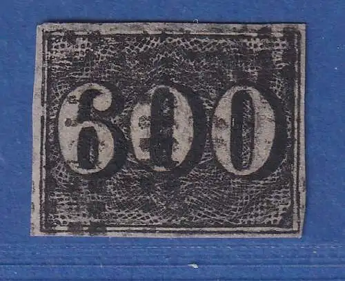 Brasilien 1849 Ziffern Katzenaugen / verticais 600 R Mi.-Nr. 18 mit Punkt-O