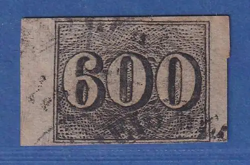 Brasilien 1849 Ziffern Katzenaugen / verticais 600 R Mi.-Nr. 18 mit Orts-O