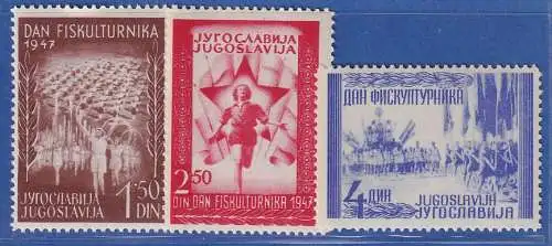 Jugoslawien 1947 Sporttage in Belgrad Mi.-Nr. 521-523 ** / MNH 