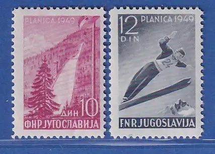 Jugoslawien 1949 Skispringen in Planica Mi.-Nr. 570-571 ** / MNH 