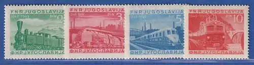 Jugoslawien 1949 100 Jahre Eisenbahn Mi.-Nr. 583-586 ** / MNH