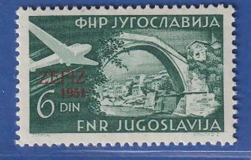 Jugoslawien 1951 Briefmarkenausstellung in Zagreb Mi.-Nr. 653 ** / MNH