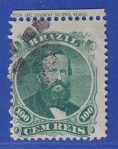 Brasilien 1866 Kaiser Dom Pedro II. 100 R Mi.-Nr. 27 Oberrandstück gestempelt