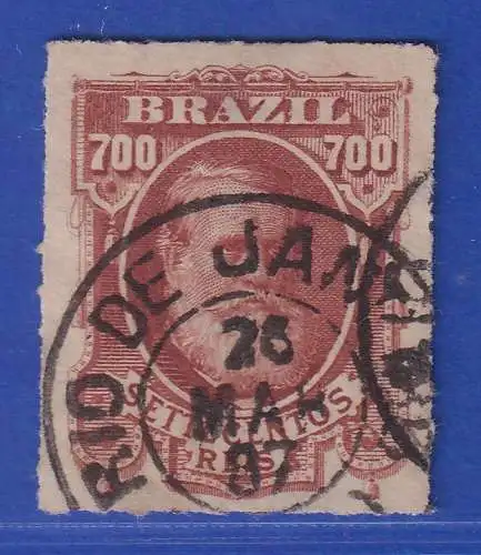 Brasilien 1878 Dom Pedro II. 700 R Mi.-Nr. 46 O RIO DE JANEIRO (leicht hell)