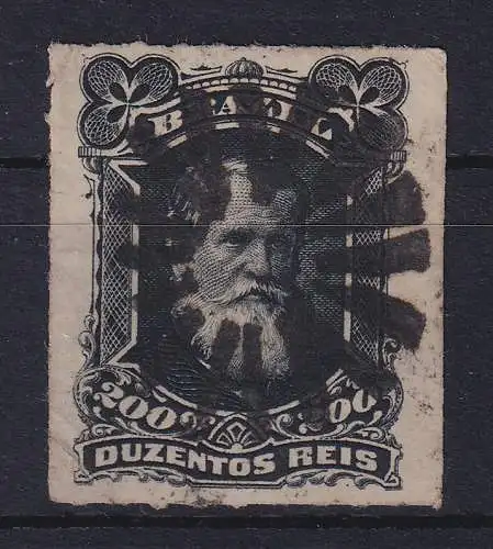 Brasilien 1877 Dom Pedro II. 200 R Mi.-Nr. 43 Strahlen-O 