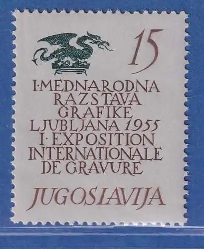 Jugoslawien 1955 1. Internat. Grafik-Ausstellung Ljubljana Mi.-Nr.763 **/ MNH