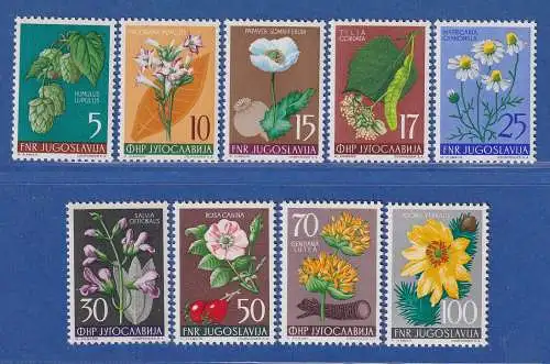 Jugoslawien 1955 Jugoslawische Flora Blumen Mi.-Nr. 765-73 **/ MNH