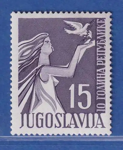 Jugoslawien 1955 10 Jahre Volksrepublik Mi.-Nr.775 **/ MNH