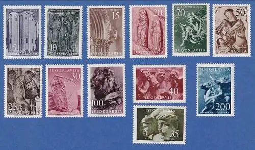 Jugoslawien 1956 Jugoslawische Kunst. Mi.-Nr.776-787 **/ MNH