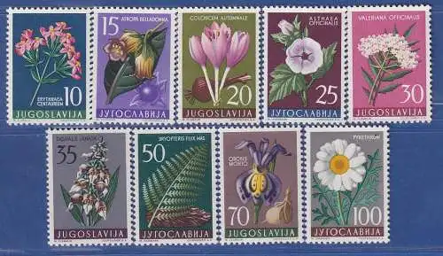 Jugoslawien 1957 Jugoslawische Flora III Mi.-Nr.812-820 **/ MNH