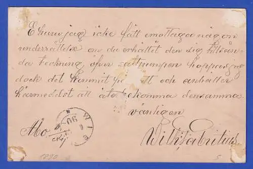 Finnland 1890 GA Postkarte O ÅBO (= Turku) nach Wiborg