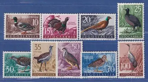 Jugoslawien 1958 Jugoslawische Fauna III Vögel Mi.-Nr.842-850 **/ MNH