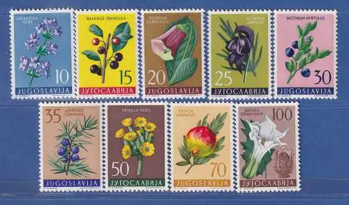 Jugoslawien 1959 Jugoslawische Flora III Mi.-Nr. 882-890 **/ MNH