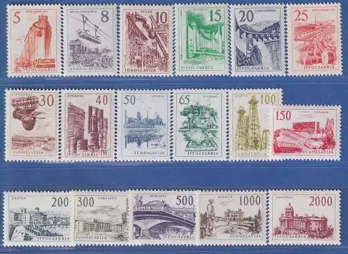 Jugoslawien 1961 Fraimarken: Technik und Architektur Mi.-Nr.973-989 **/ MNH