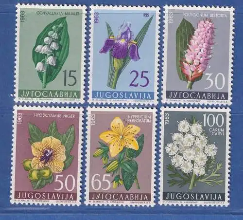 Jugoslawien 1963 Jugoslawische Flora  Mi.-Nr.1034-1039 **/ MNH