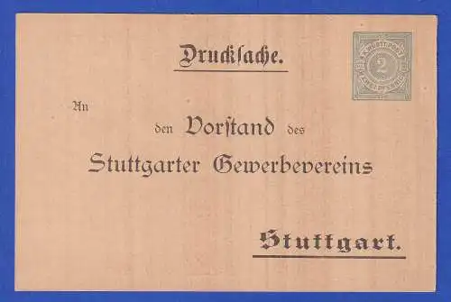 Württemberg 1890er Jahre GA Drucksache des Gewerbevereins Stuttgart ungebraucht