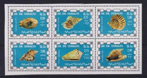 Somalia 1976 Muscheln und Schnecken Mi.-Nr. 237-242 postfrisch **/ MNH 