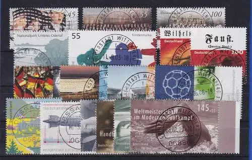 Bundesrepublik 2003-2007 Lot 17 Werte Block-Einzelmarken schön gestempelt