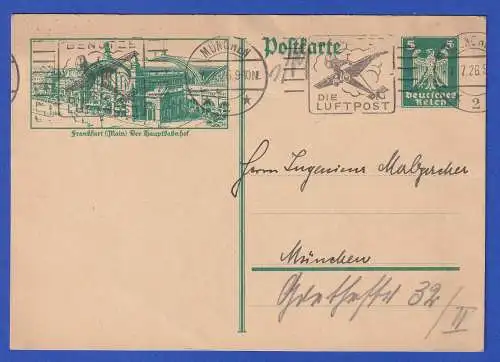 Dt. Reich 1926 GA Postkarte Mi.-Nr. P164 O MÜNCHEN gel. innerorts