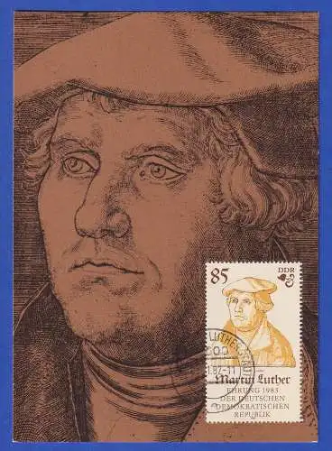 DDR 1982 Martin-Luther-Ehrung Mi.-Nr. 2757 Maximumkarte mit ET-O 