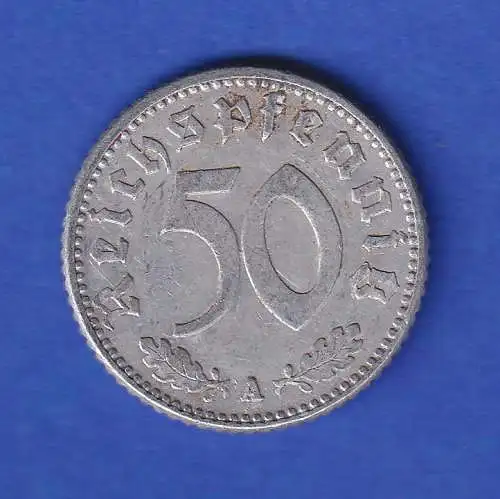 Dt. Reich Aluminium-Kursmünze 50 Reichspfennig 1943 A